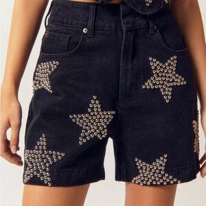 Nasty Gal - Denim Star Studded Shorts